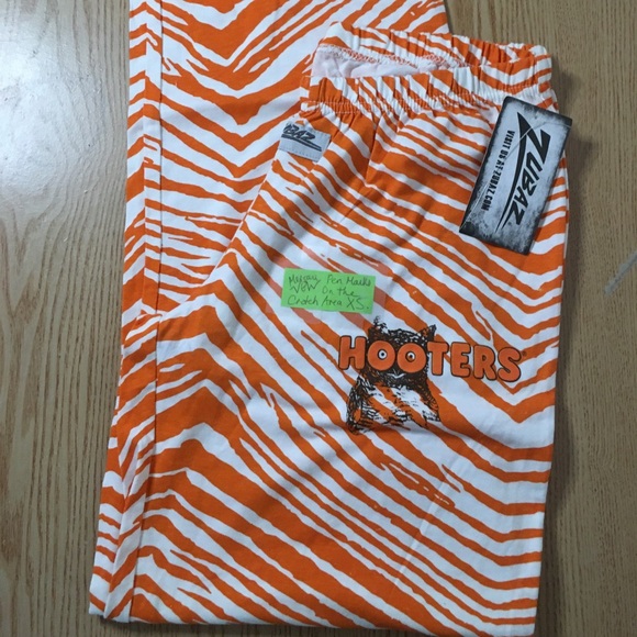 B11 New Hooters Girl Rare Vintage Unisex Animal Print Zubaz Pants W/Flaw Size Xs - Picture 3 of 12
